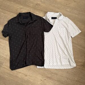 Abercrombie & Fitch Men’s Polo Pair — Black & White Printed